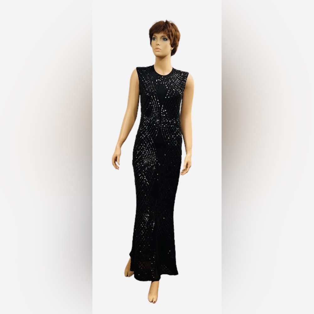 Miss Circle New York, Black Women's Sequined Maxi Gown